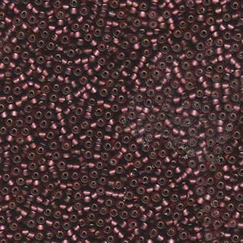 Cuentas de cristal de rocailles Miyuki 11/0 con forro plateado de amatista ahumada oscura, 0.85 oz