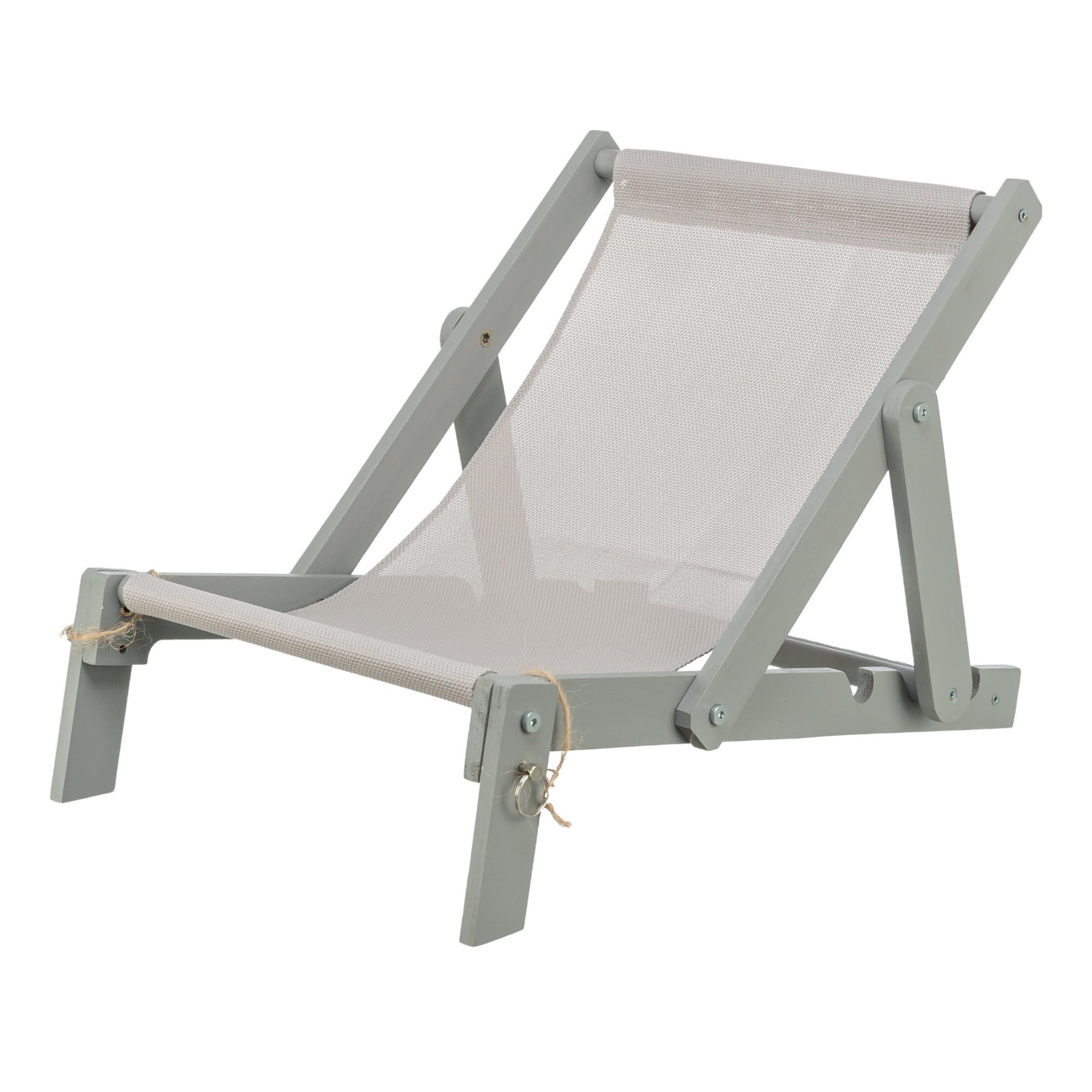 Trixie Strandstuhl – Liegeplatz für Hunde & Katzen – Verstellbar & klappbar – Strong Edition – grau – 33 × 37 × 51 cm