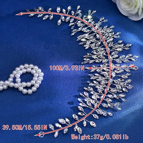Miniatura 5 de LOVFOIVER Tocado de novia con diamantes de imitación para bodas, accesorios de cristal para el cabello de boda para novias y damas de honor