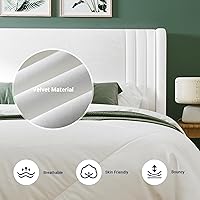 Vista 5 de Allewie Base de cama de plataforma de terciopelo tamaño Queen con cabecera acolchada vertical con respaldo alado, fácil montaje, almacenamiento