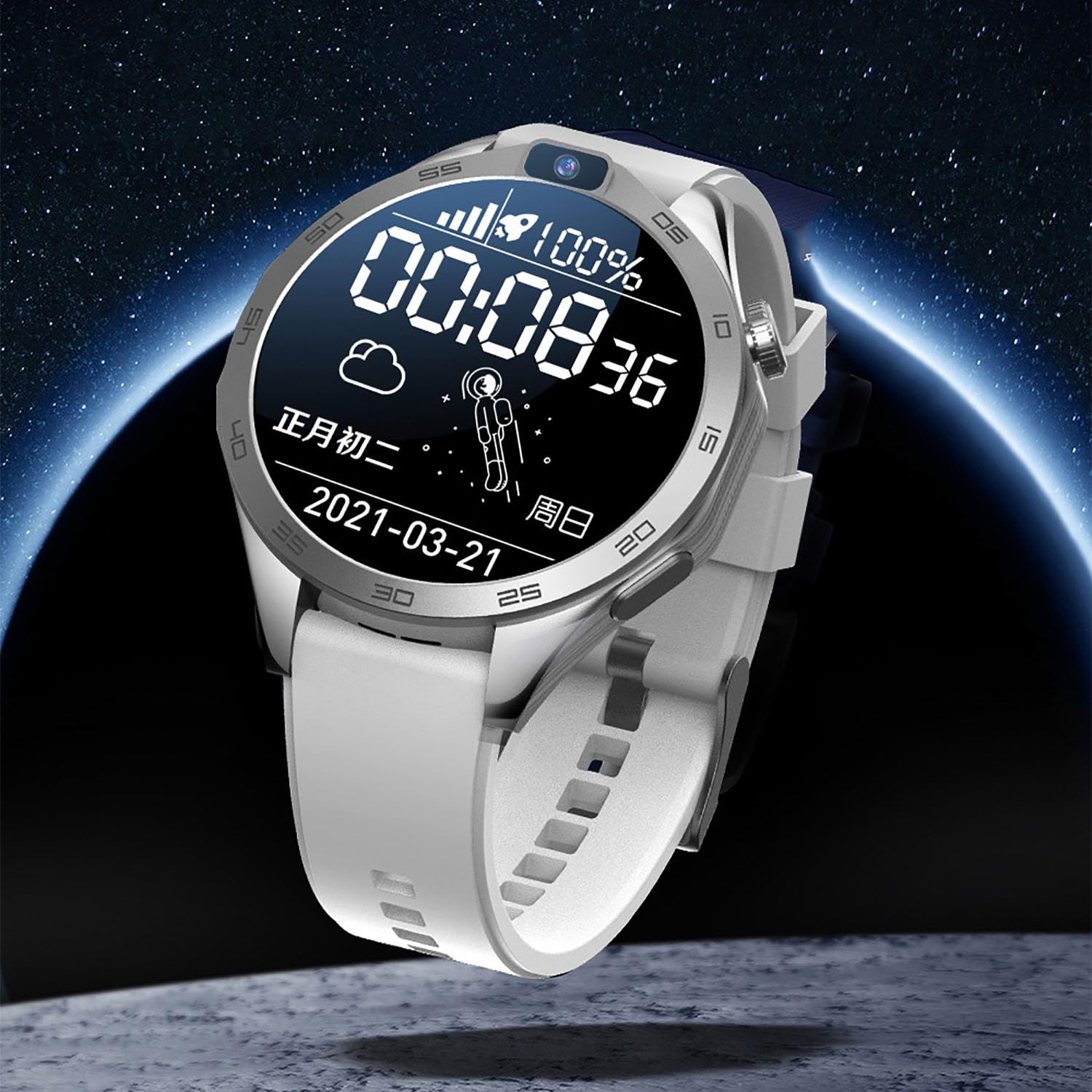 Orologio con Schermo Rotondo da 1,85 Pollici, Orologio 4G con Schermo Grande E Doppia Fotocamera HD, Supporta Videochiamate, Posizionamento GPS per Android 9.0, Scarica Varie App