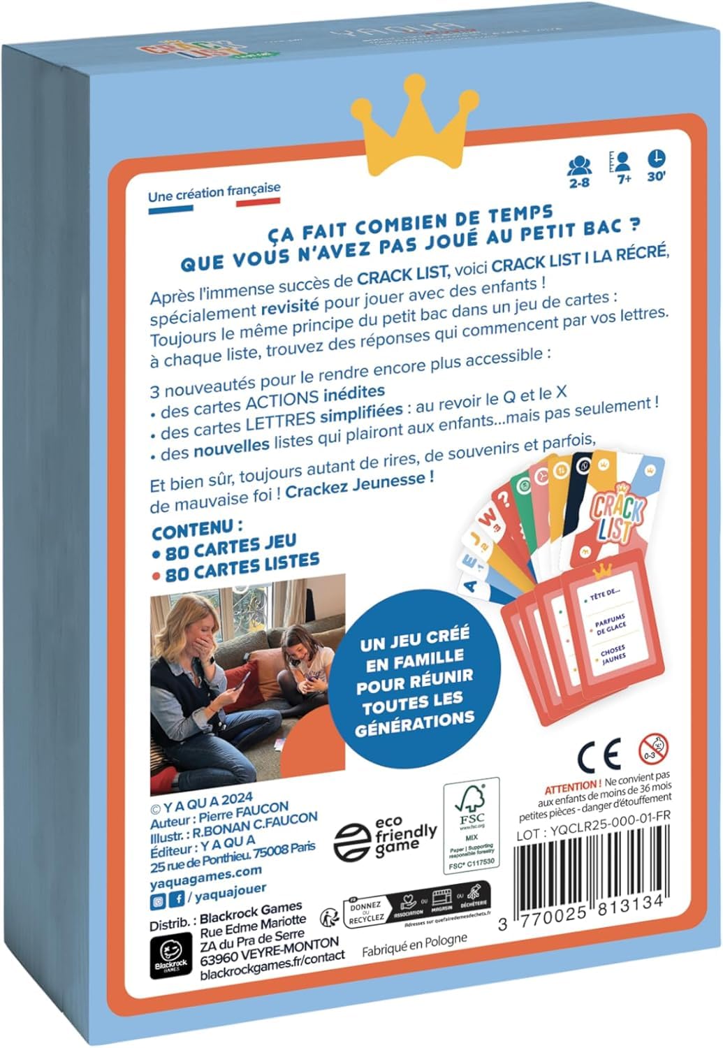 Set Crack Rimes + Crack List La Recrécrécréation in Französisch + 1 Decap Blumie – Kartenspiel – 2 bis 8 Spieler – ab 7 Jahren