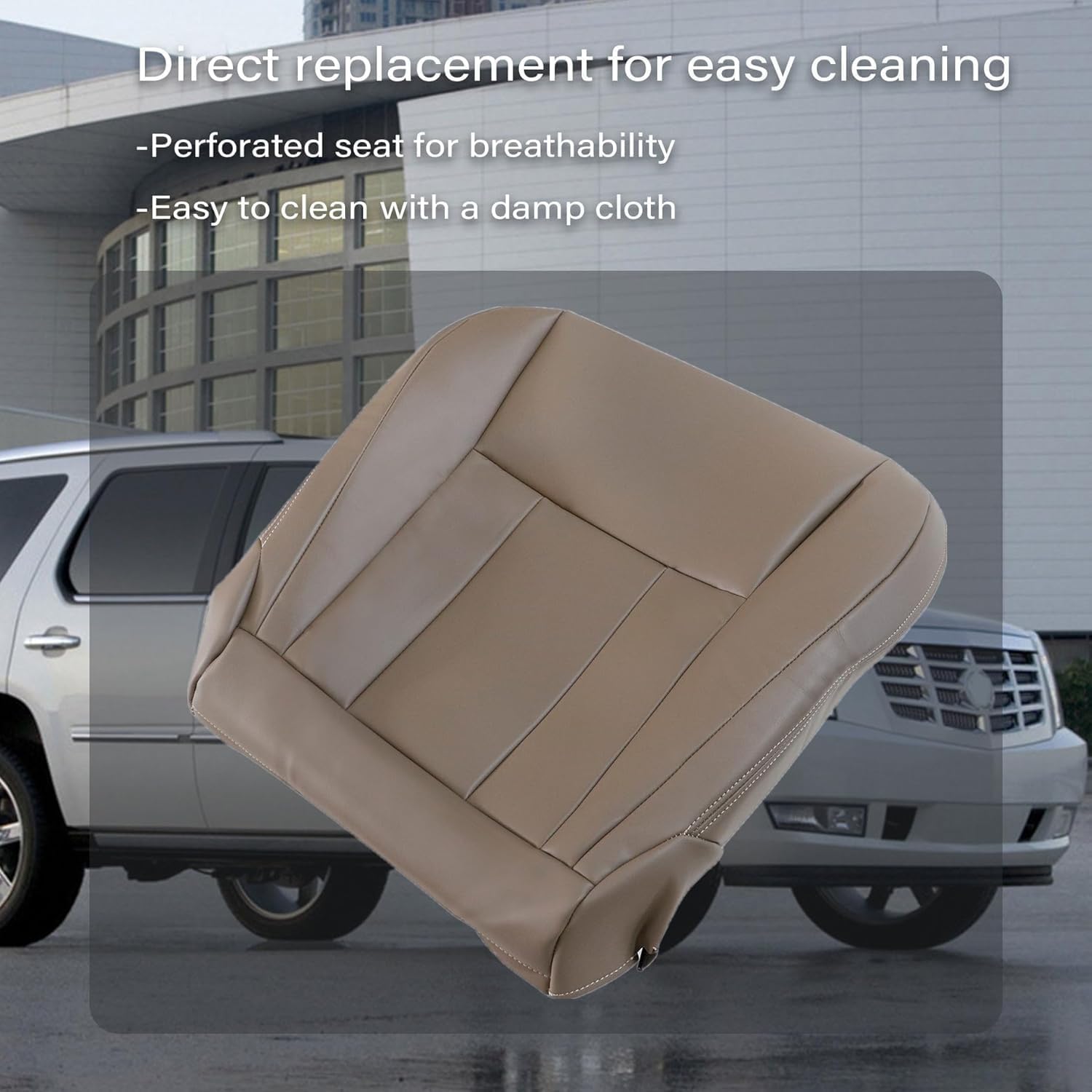 6PCS Oak Tan Driver and Passenger Bottom & Top Lean Back Leather Seat Covers & Bottm Foam Compatible with Toyota 4Runner 1996 1997 1998 1999 2000 2001 2002