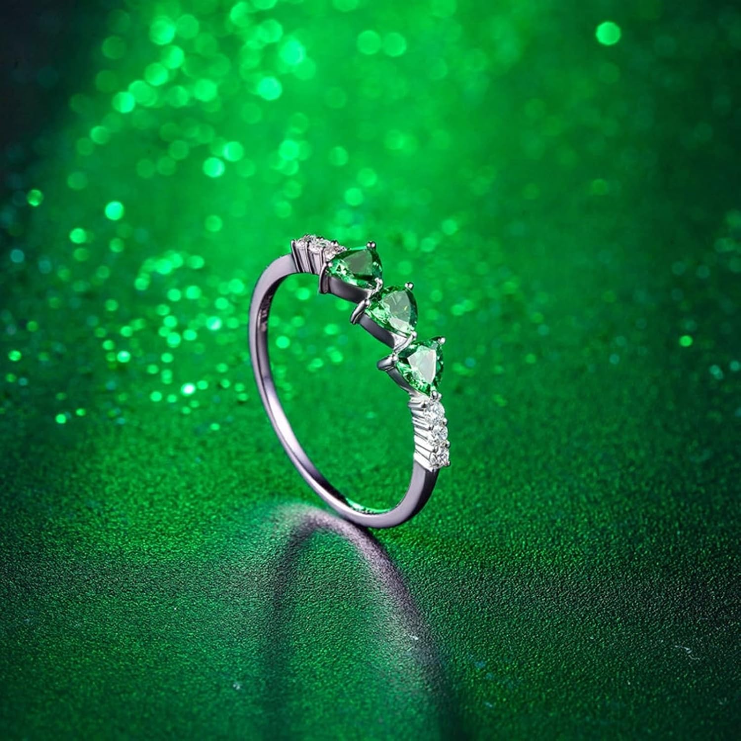 Engagement Ring 18K White Gold, Vintage Rings Large Geometric Jewelry Ring Proposal Gifts for Women