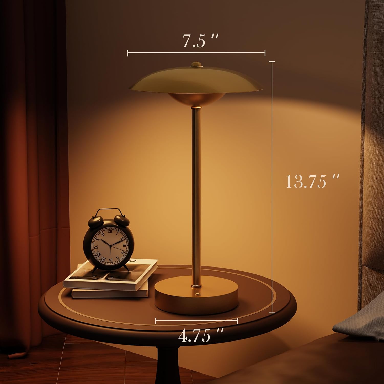 2 Pack Cordless Table Lamps, Rechargeable Battery Powered Lighting, Indoor/Outdoor Table Lamps for Patio Restaurant Home Dinner Dining Kitchen Bar Night Light Balcony,Waterproof & Wireless(Gold)