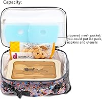 Vista 5 de FlowFly Lonchera para niños, bolsa de almuerzo escolar aislada y duradera con correa para el hombro y soporte para botellas, lonchera térmica