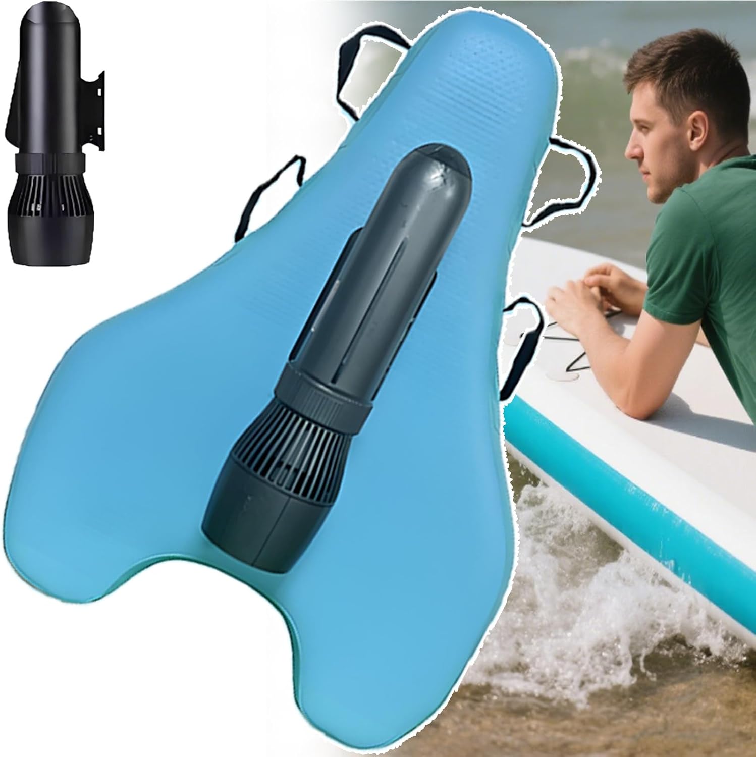 500w Sea Scooter & Paddle Board Set - Underwater Scooter + Bodyboard,3-7km(1.87-4.4mph)/H Speed,130 Min Runtime, Marine-Grade Durability, Dual Surf/Dive Modes