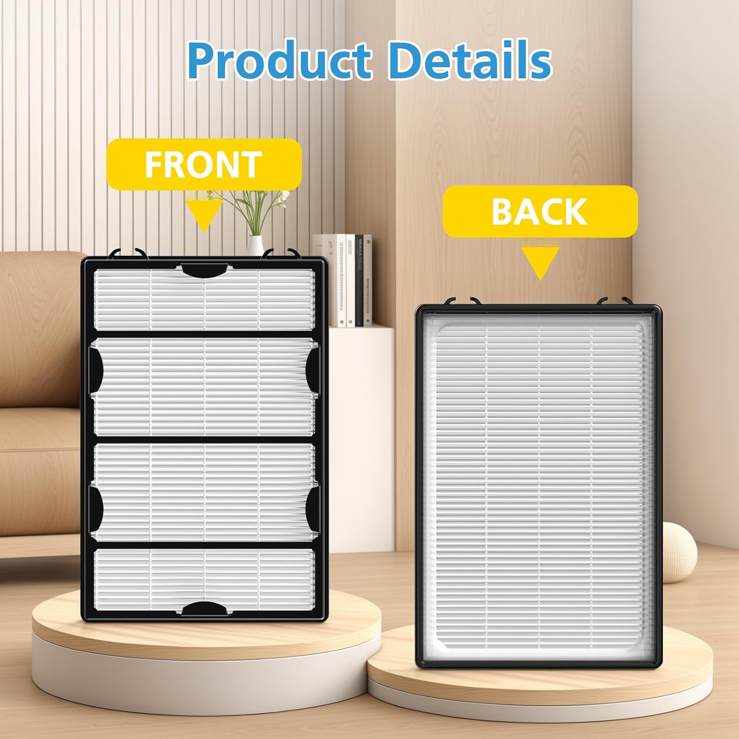 HAPF600 HEPA Filter Replacement Compatible with Holmes Air Purifier HAPF600 HAPF8650 HAP615 HAP625 HAP650, 3 Filter Replacement &3 Carbon Pre-filters, Part #HAPF600D, HAPF600D-U2 - Image 5
