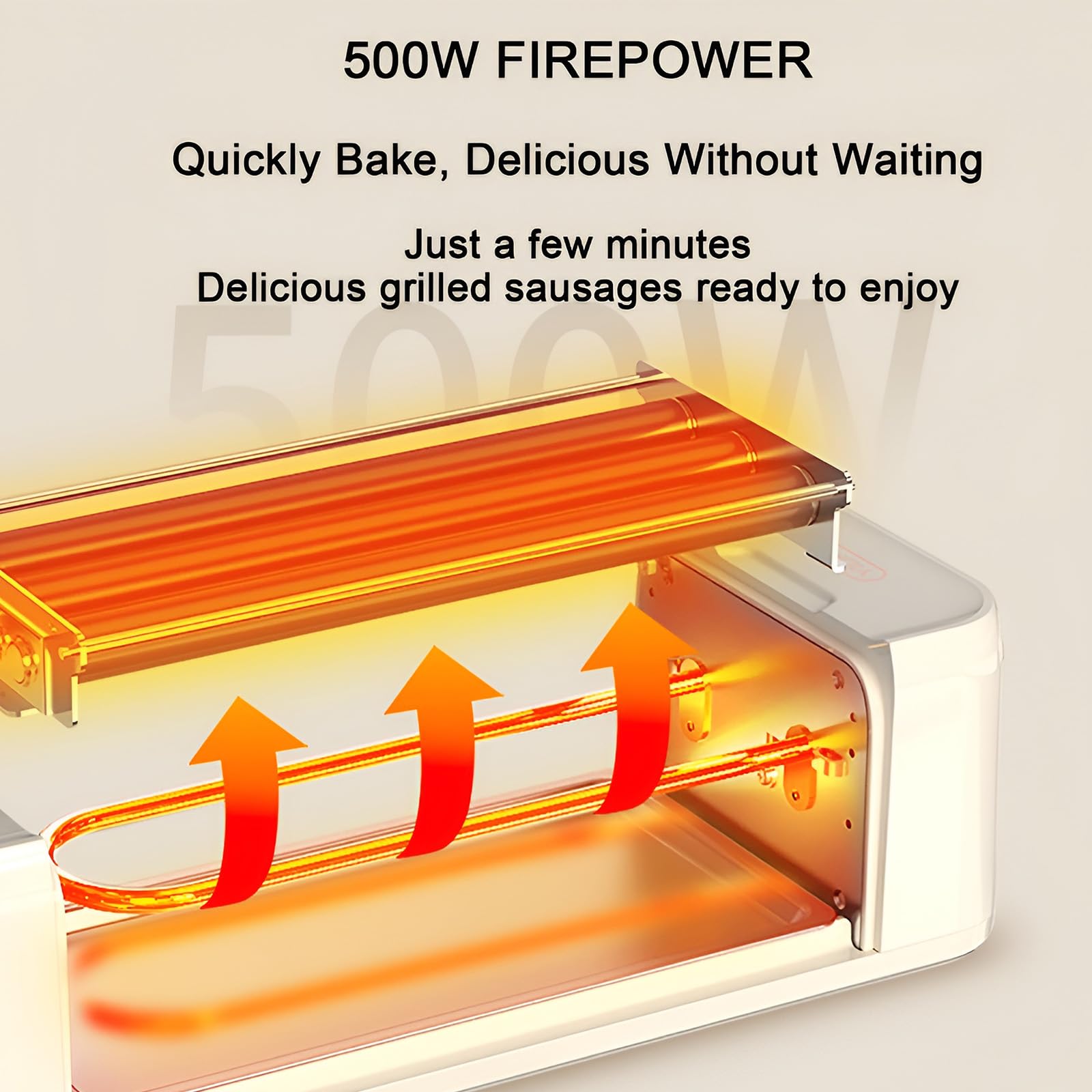 Parrilla Comercial Eléctrica Para Hot Dogs, Cocina De Salchichas | Rodillos giratorios de 360° con control de 0-300°C, bandeja de horneado integrada para cocina versátil en bares