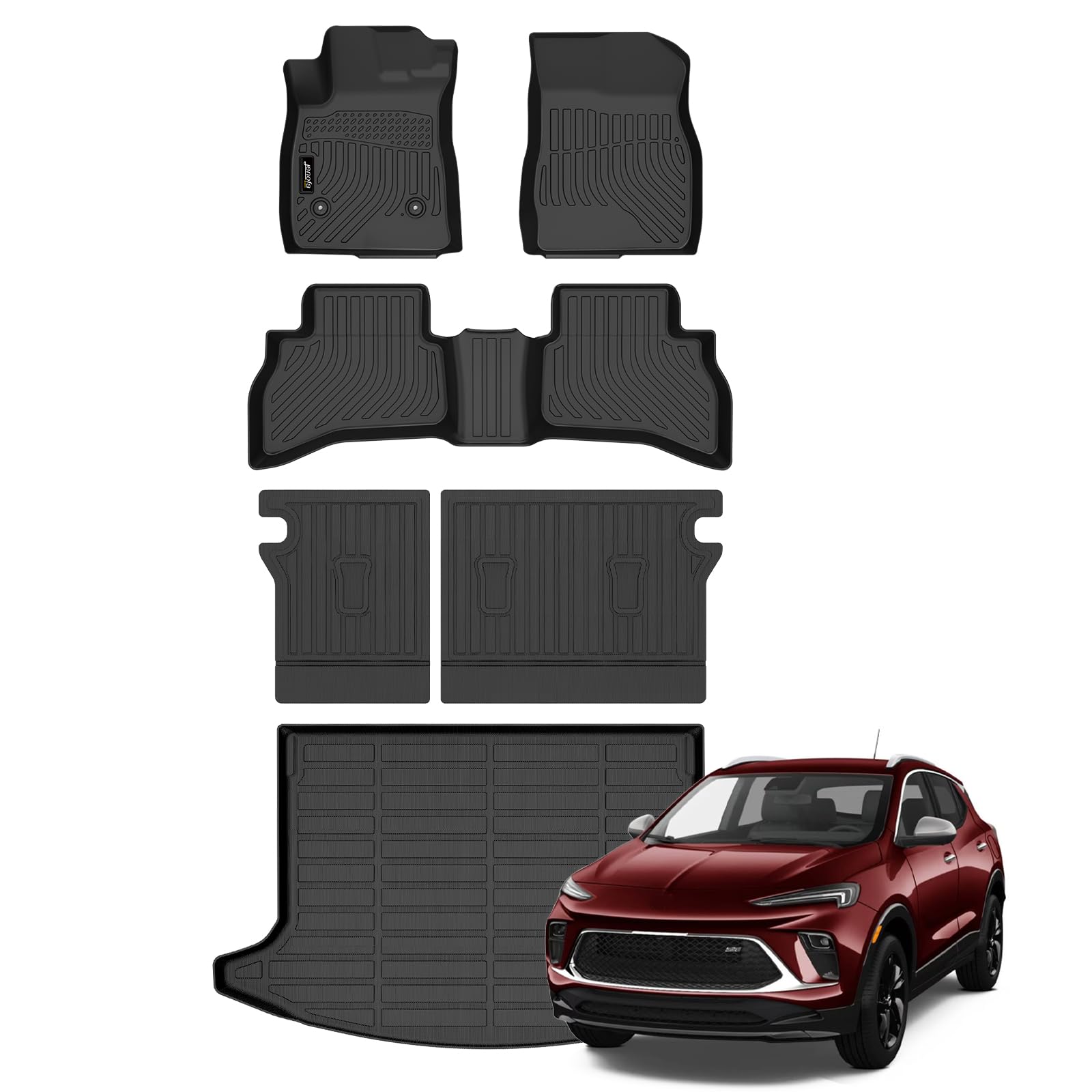 Jenofa-Car Floor Mats for Buick Encore GX AWD 2020-2026 All Weather Mats Full Set Waterproof Floor Liners Custom fit Encore GX AWD Accessories (Floor