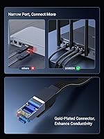 Vista 7 de UGREEN Cable Ethernet Cat 8 de 65 pies, cable de Internet plano de alta velocidad de 40 Gbps 2000 MHz, cable de red trenzado de 26 AWG, cables LAN