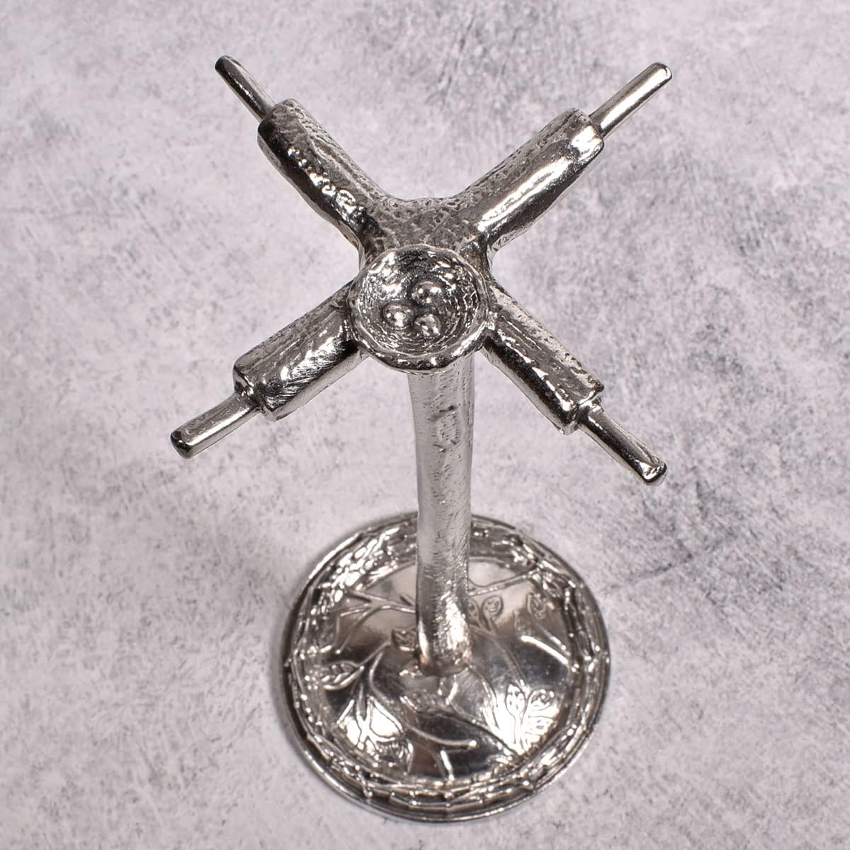 Crosby & Taylor Twig Pewter Measuring Spoon Set with Display Post, Lead-Free, Handmade in the USA