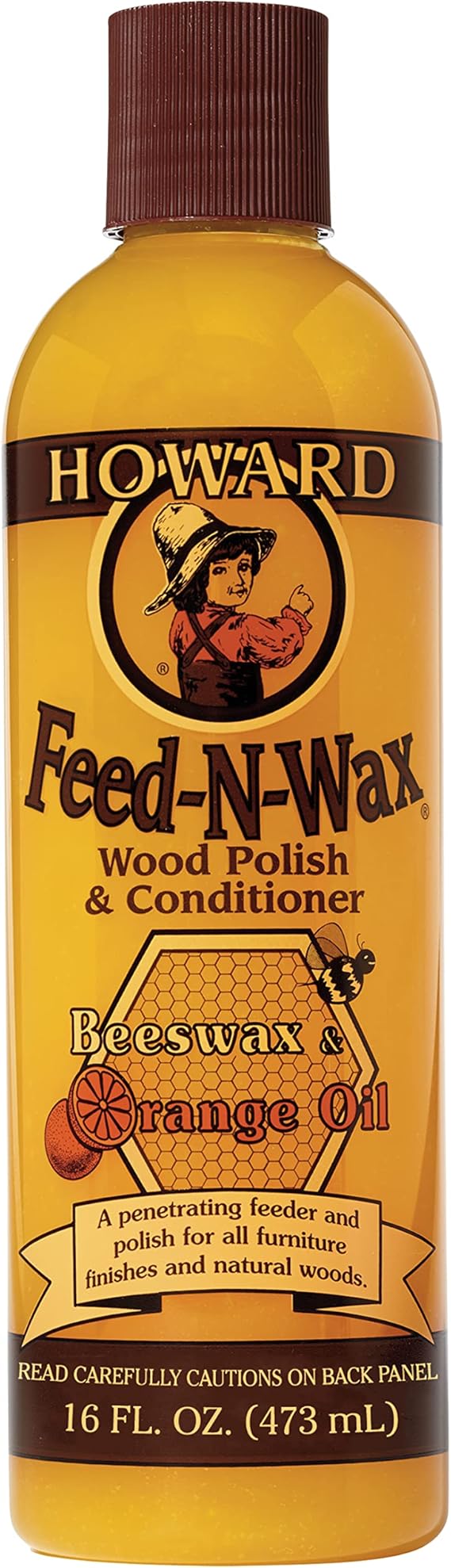 Howard Feed N Wax FW0016 Wood Polish Feed and Conditioner, Orange OIl