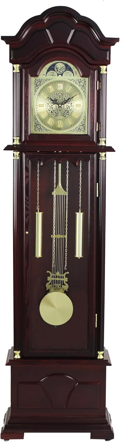 72 Inch Floor Standing Grandfather Clock, Cherry Finish