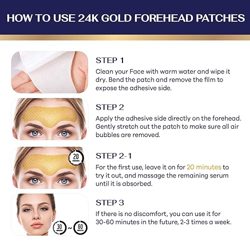 Miniatura 7 de Parches de colágeno para la frente parches faciales con 12 paquetes, parches para la frente para arrugas, parches antiarrugas Treatmen.
