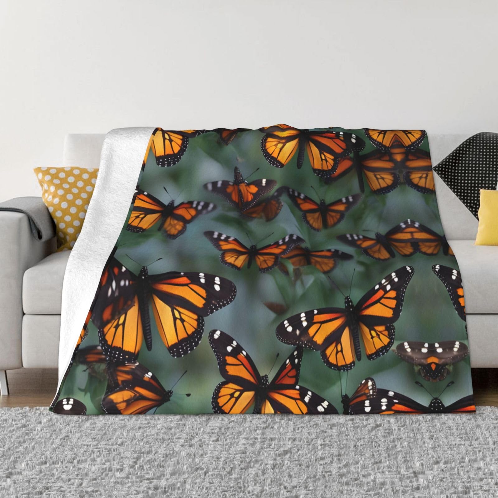 Couverture douce et chaude de qualité supérieure motif papillons