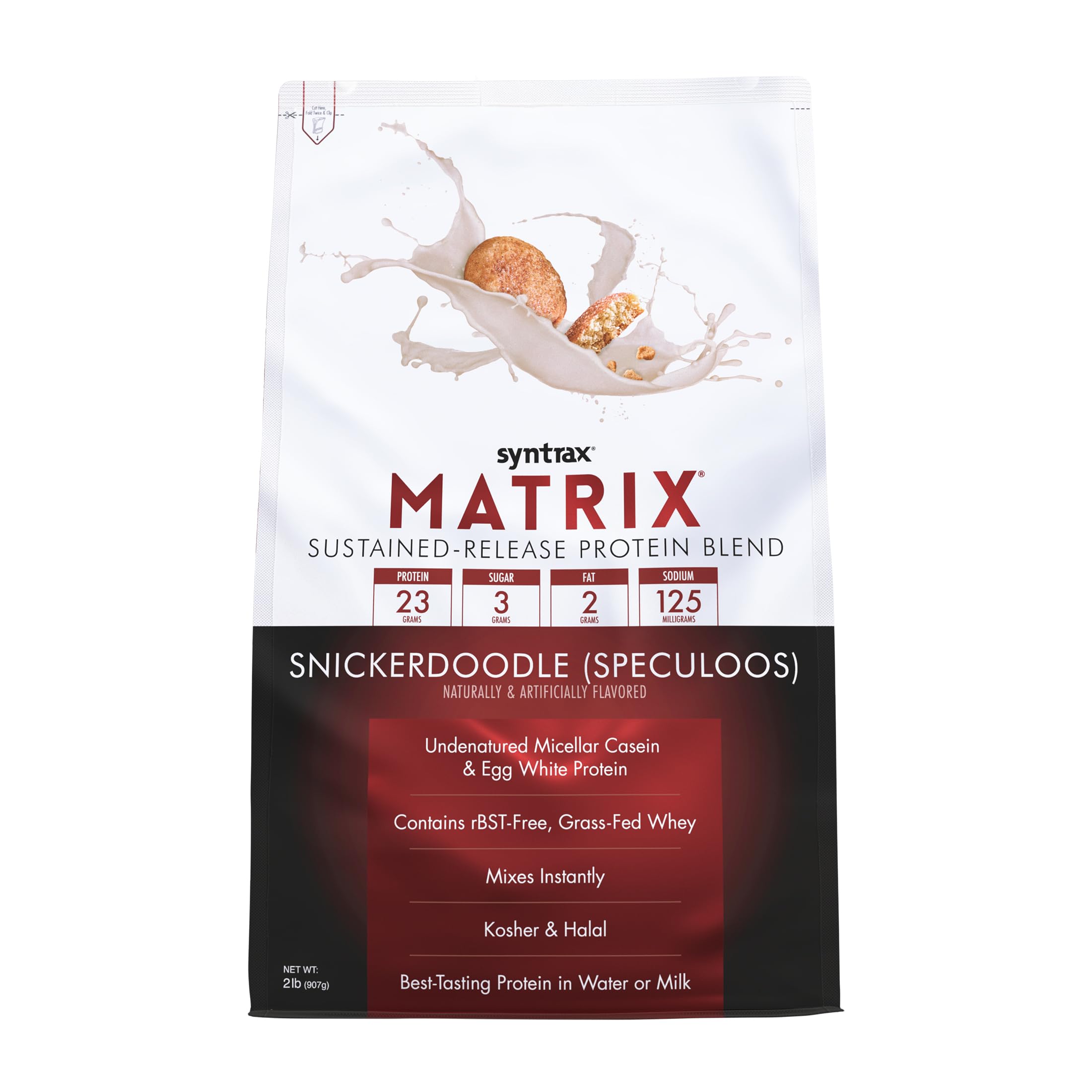 SyntraxNutrition Matrix - Sustained-Release Protein Blend, Snickerdoodle 2 lbs. Real Cookie Pieces