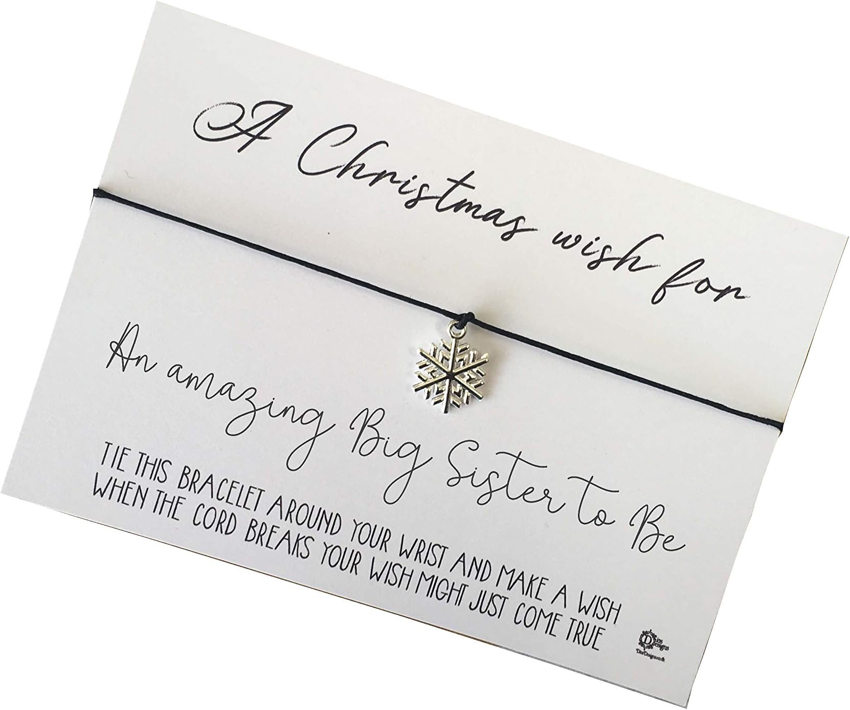 Dios Designs Simple Wish Bracelet - A Christmas Wish for an Amazing Big Sister to be DD1035