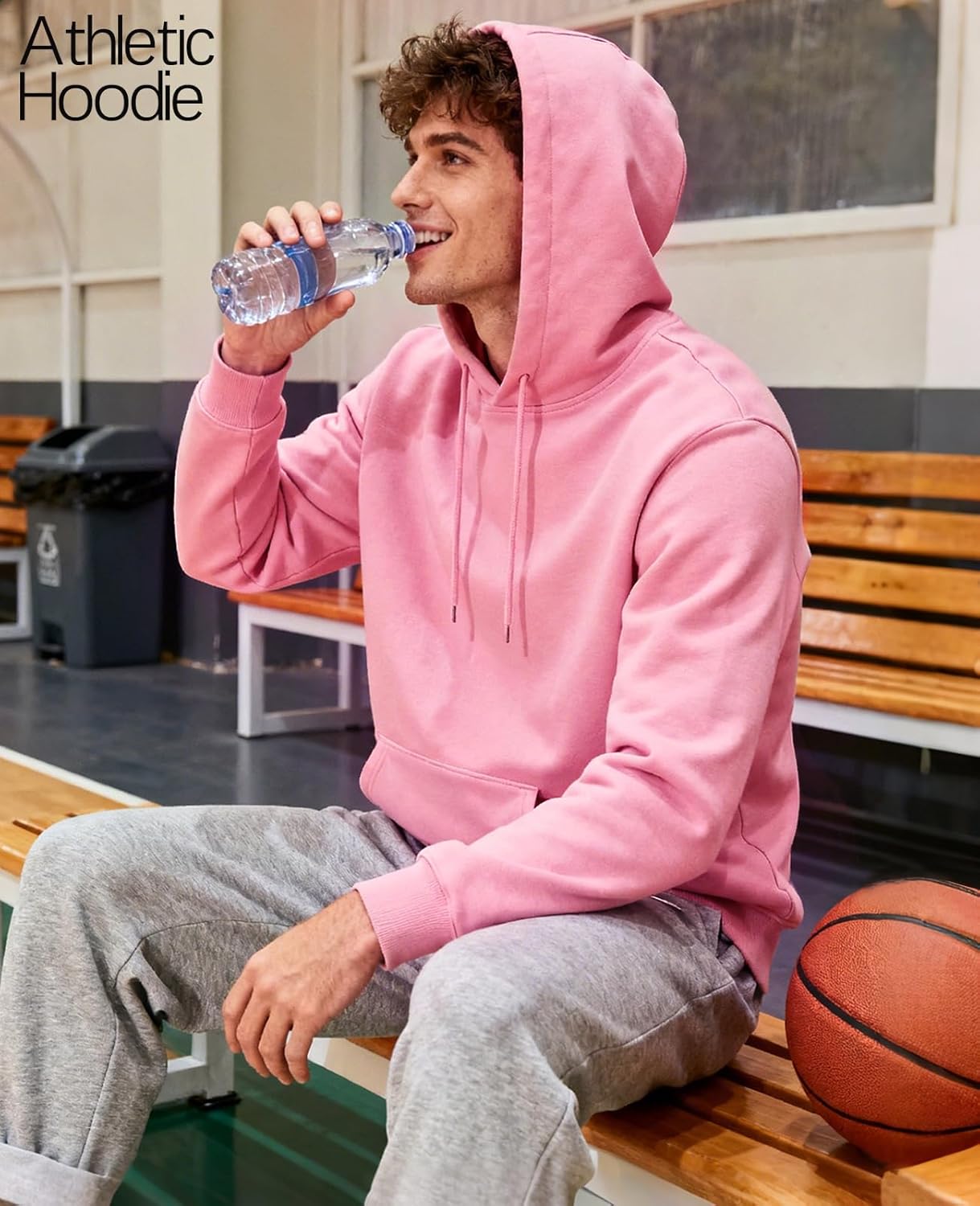 Men's Hoodies Pullover Hooded Sweatshirt Midweight Athletic Hoodie for Men Long Sleeve Fleece Sweat Shirt with Pocket - Image 4