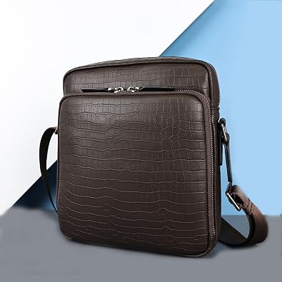 Leather CrossBody Bag for Men Sling Shoulder Bags Messenger Handbag Pack Outdoor Satchel Travel Business