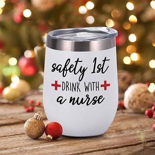 Miniatura 4 de Ideas de enfermeras para mujeres, vaso de vino de seguridad para la primera bebida con una enfermera, idea para mujeres, frineds, novia, enfermera,