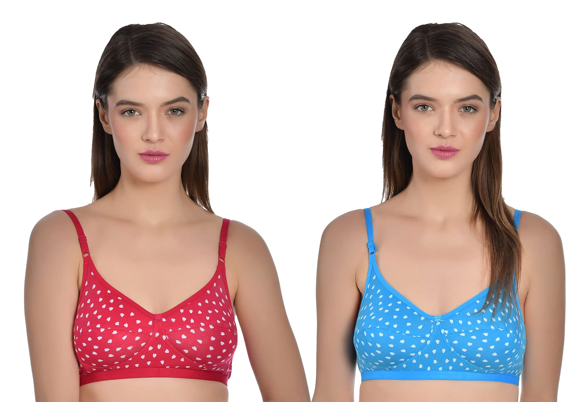 aimly Women's Cotton Non-Padded Non-Wired Full Coverage Printed Bra - (Pack of 3)-picture-12