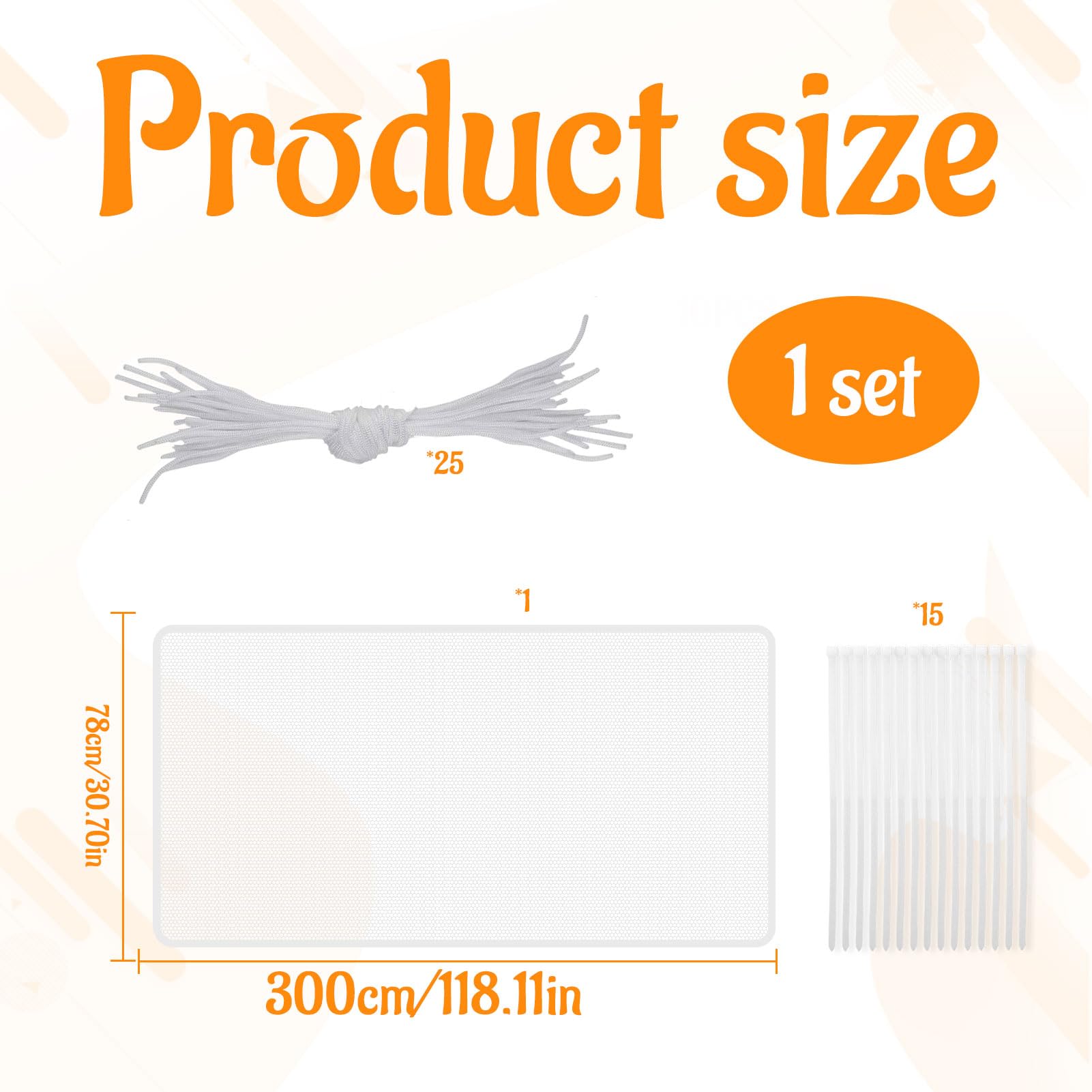 Child Safety Gate Net,300×79cm Safety Gates for Kids,Safety Netting,Stairs Protective Netting,Railing Stairs Netting,Mesh Protection Net,Stair Railing Safety Net for Kids Baby Toys Pets(White) - Image 2