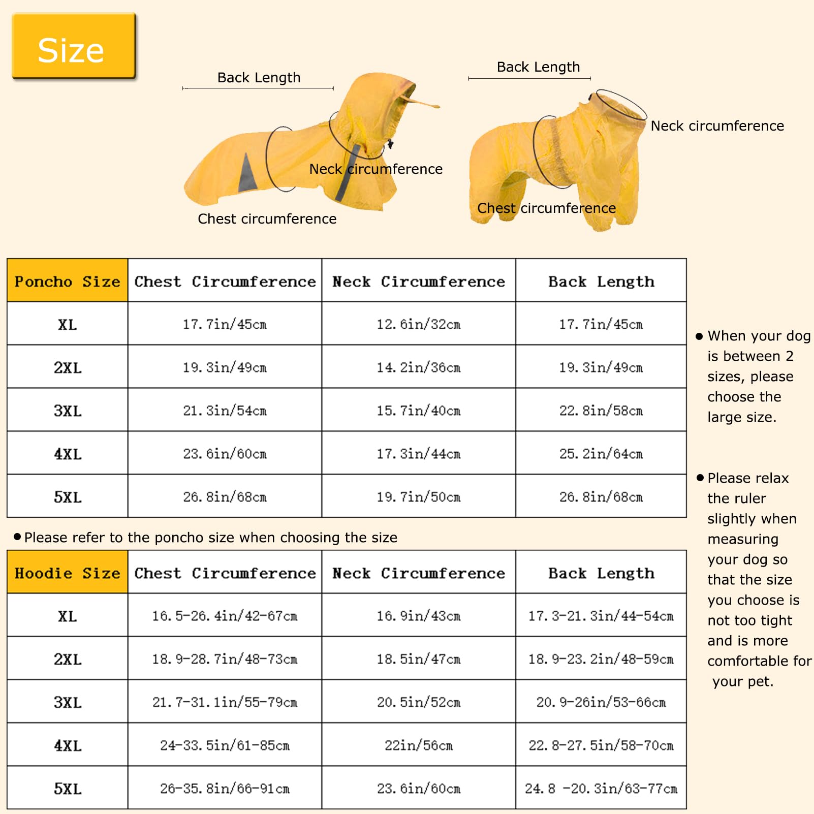 BAMY 2 piezas de impermeable para perros grandes con capucha dividida, poncho y sudadera con capucha impermeable para mascotas, ropa de lluvia ligera y transpirable, traje ajustable para mascotas para