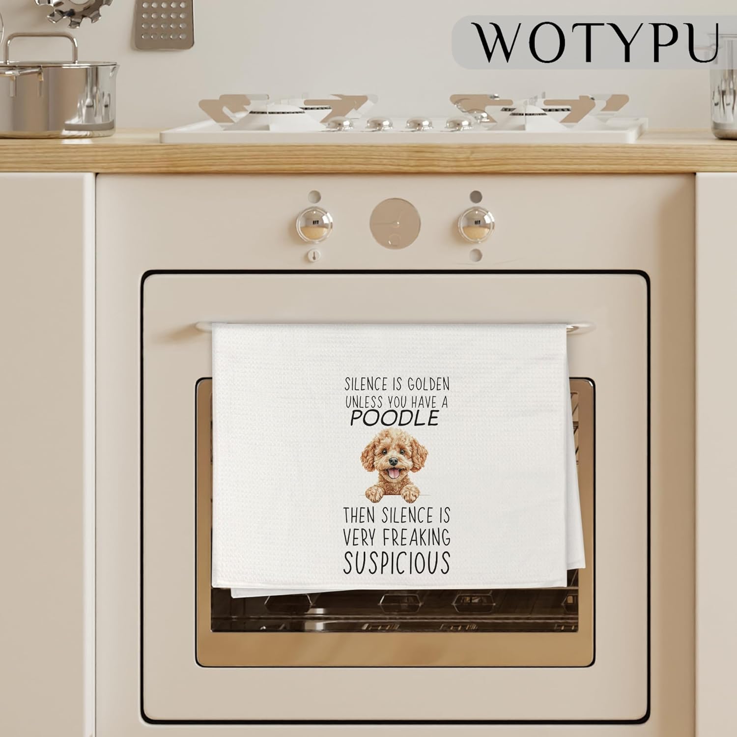 Funny Poodle Gifts Kitchen Towels, Dog Lovers Gifts Dish Tea Towels, Poodle Gifts for Women Men Decorative Hand Towel for Bathroom, Dog Bathroom Decor, 16x24 Inch - Image 3