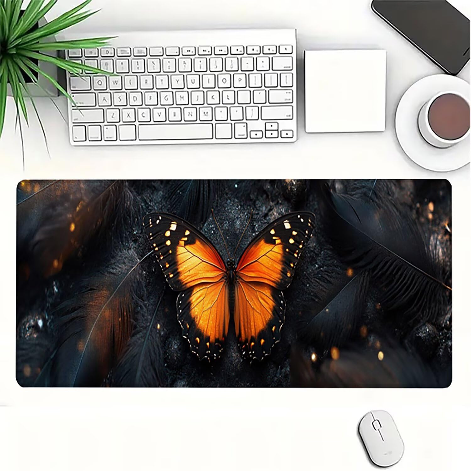 Lejnlnng Podkładka pod mysz do gier XXL, 160 x 80 cm, duża mata na biurko dla zwierząt, wodoodporna podkładka pod mysz XL, czarna, antypoślizgowa gumowa podkładka pod mysz z przeszytymi krawędziami do