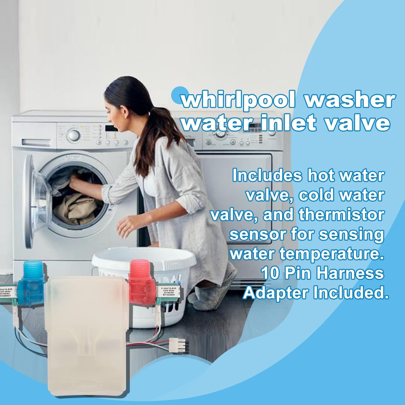 Waschwassereinlassventil W11101906 – Für Maytag, Whirlpool, Amana Waschmaschinen, Ersatzteil