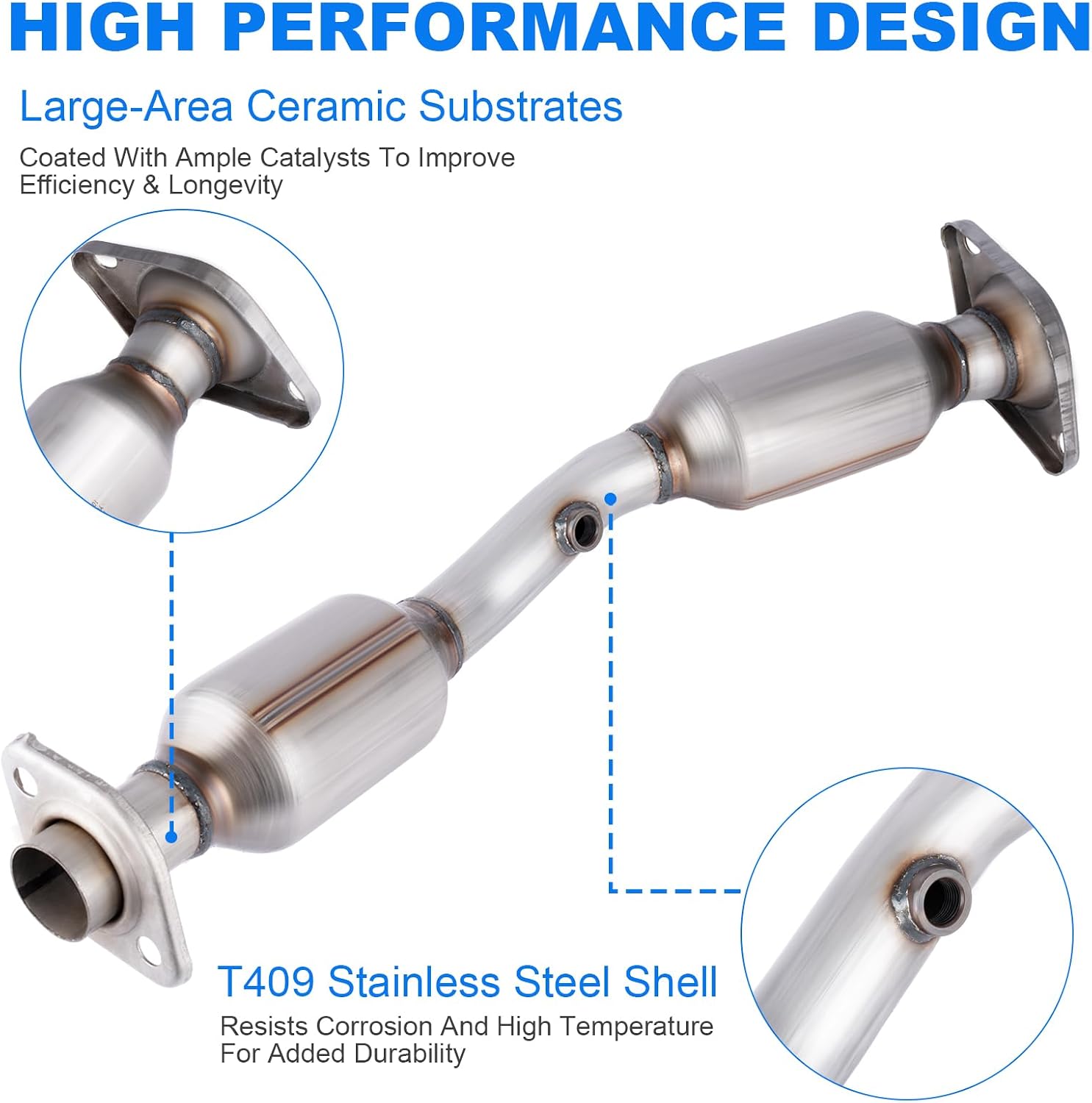 High Flow Catalytic Converter Kit Compatible with Nissan Sentra 2007-2012 2.0L (EPA Compliant)