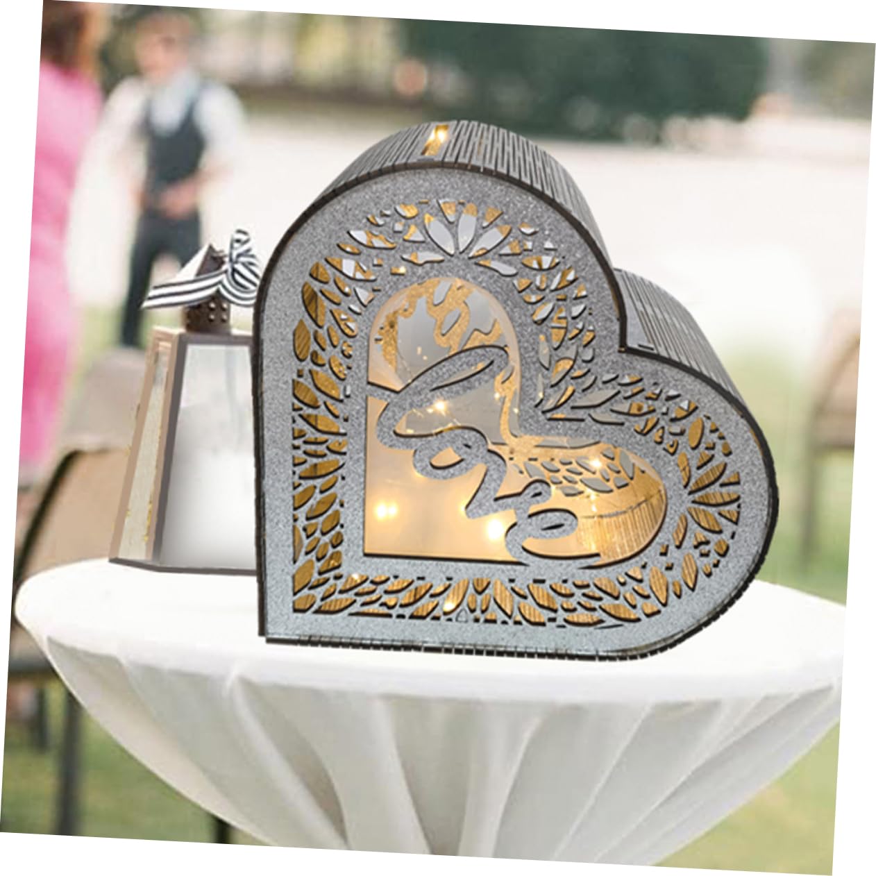 Scatola Decorativa A Forma Di Cuore in Legno Contenitore Per Biglietti Di Nozze E Anniversario Elegante E Personalizzabile