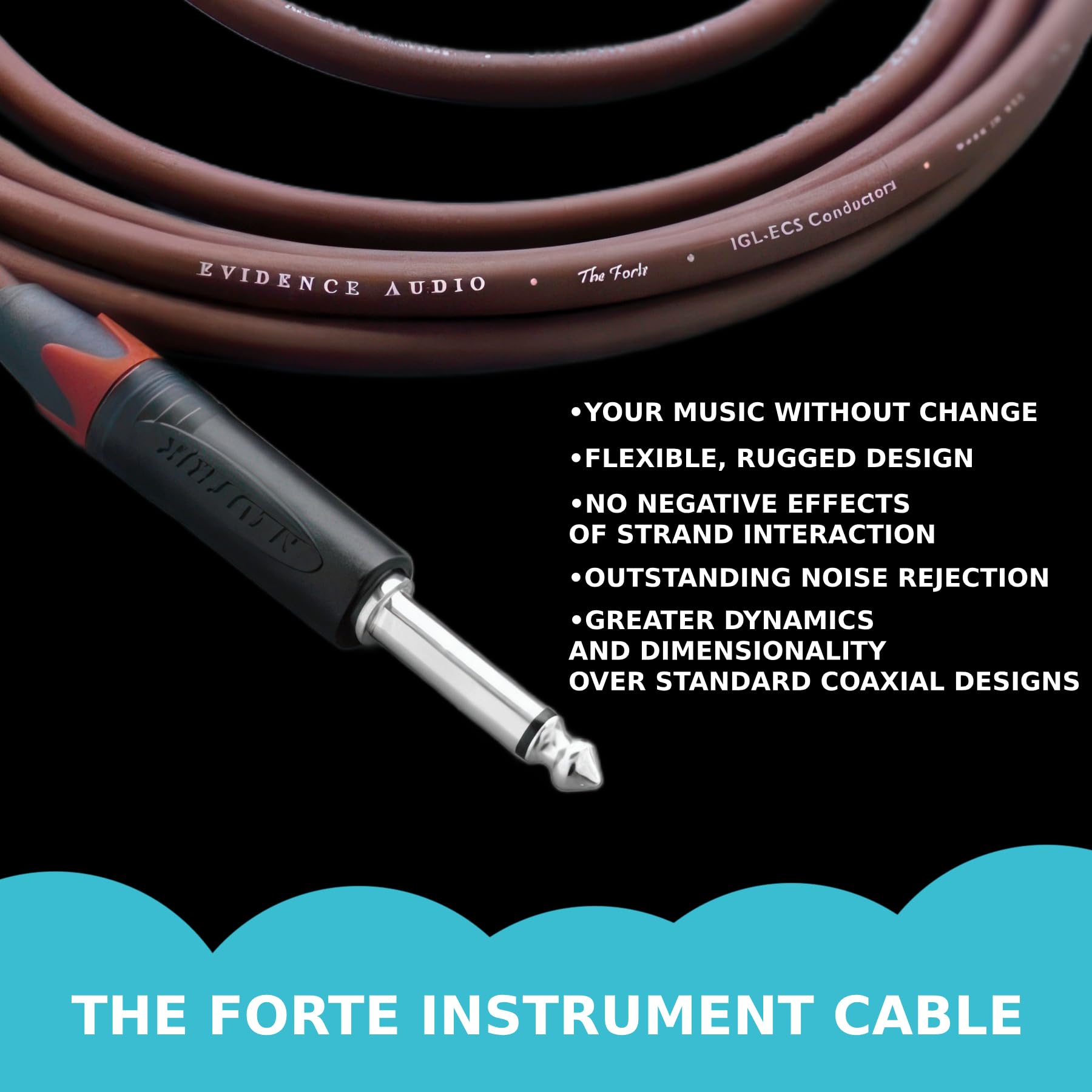 Evidence Audio Forte Câble prise jack droite 6,3 mm Longueur 3 m