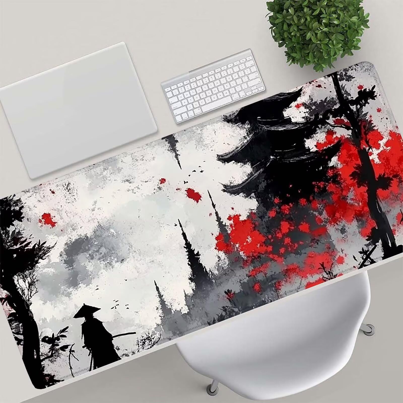 Tappetino Mouse Gaming, 1200x600mm Tappetino Mouse XXL Retro 0c0-238 | Mouse Pad Grande, Ottimizzato per i Sensori da Gioco, Migliora Precisione e Velocità, per Mac e PC, Samurai (2)