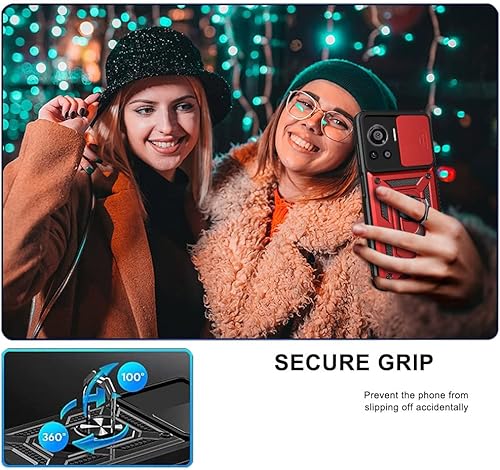 Miniatura 2 de Ysnzaq Funda resistente a prueba de golpes de grado militar para Motorola Edge 30 Ultra de 6.67 pulgadas, protección de lente de ventana deslizante