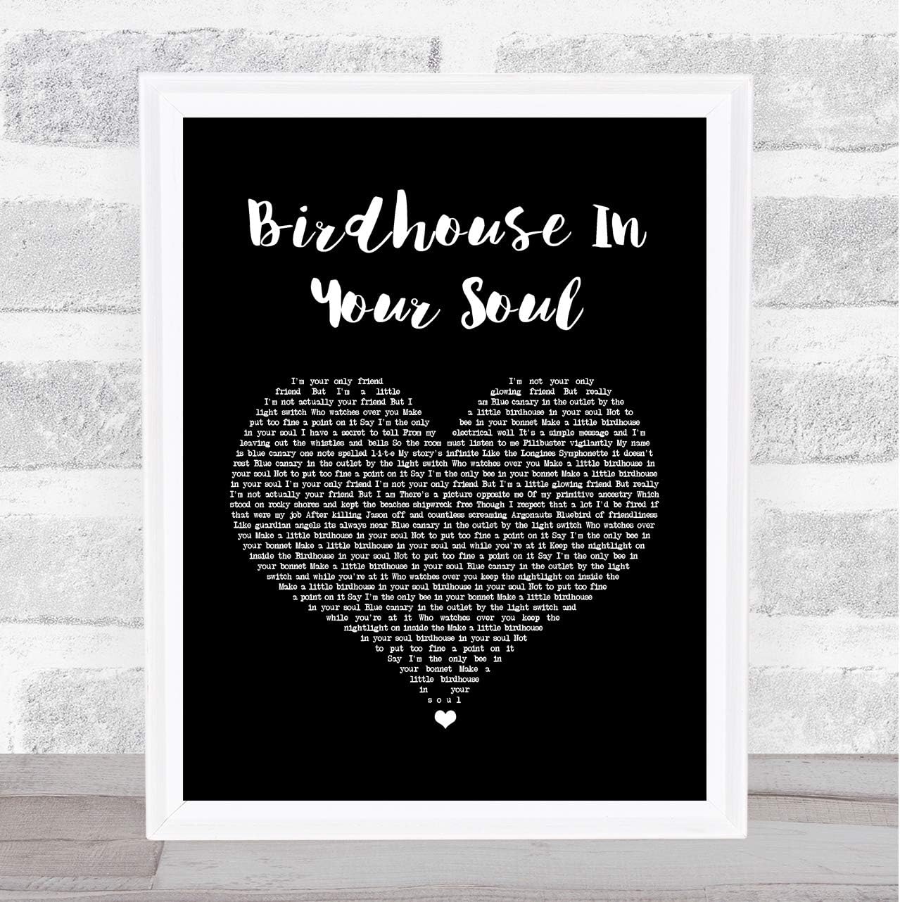 Birdhouse in Your Soul Black Heart Song Lyric Art Music