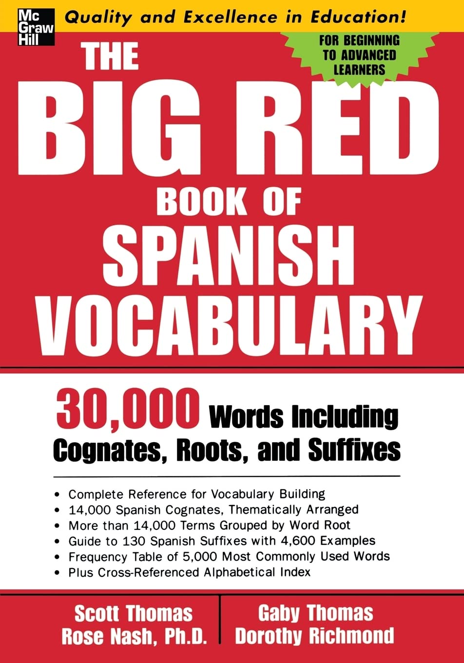 The Big Red Book of Spanish Vocabulary: 30,000 Words Including Cognates, Roots, and Suffixes (Big Book of Verbs Series)      1st Edition