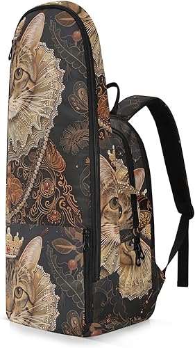 Miniatura 2 de Bolsa de raqueta de bádminton para tenis, grande, estilo de pintura SturdyLaca, Retrato de gato 2, raquetas de tenis, mochila acolchada para mujeres