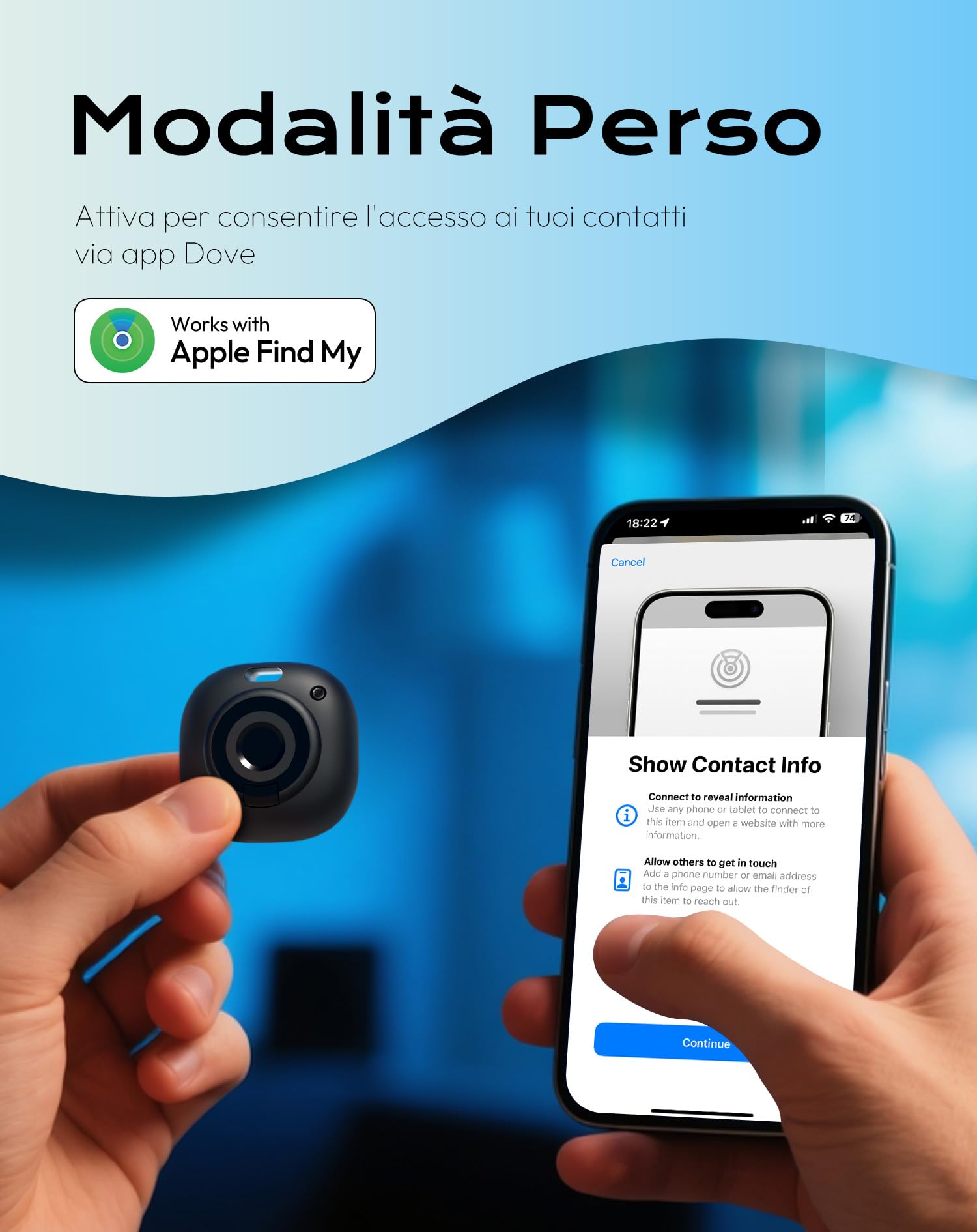 Air Smart Tag Tracker 4 Pezzi, Compatibile con Apple «Find My» (solo iOS), per Valigie/Borse/Chiavi/Zaini bambini, Batteria rimovibile Nero