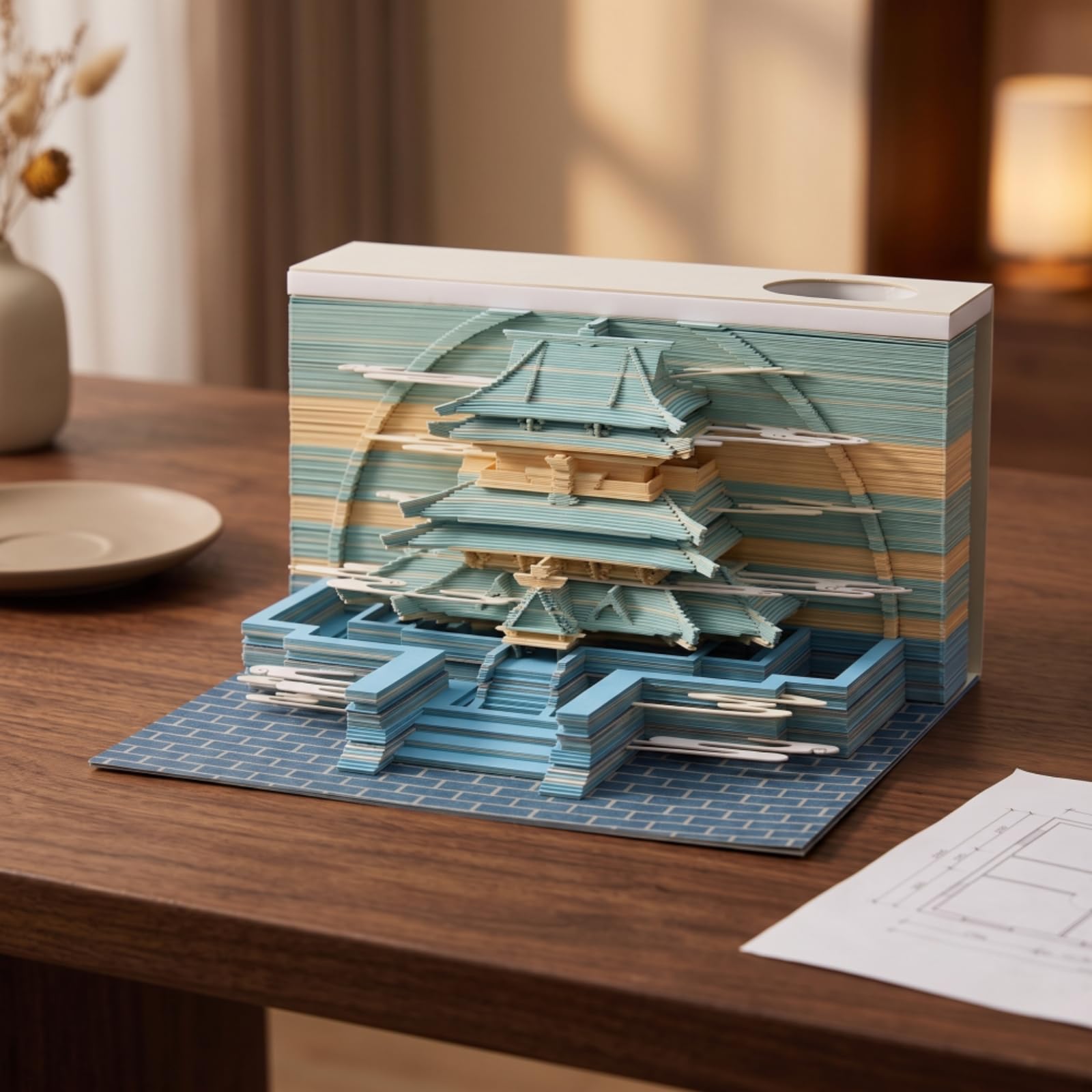 Bloc Notas 3D, 千与千寻（带灯） | , Bloc Notas con Escultura Papel, para Escritorio