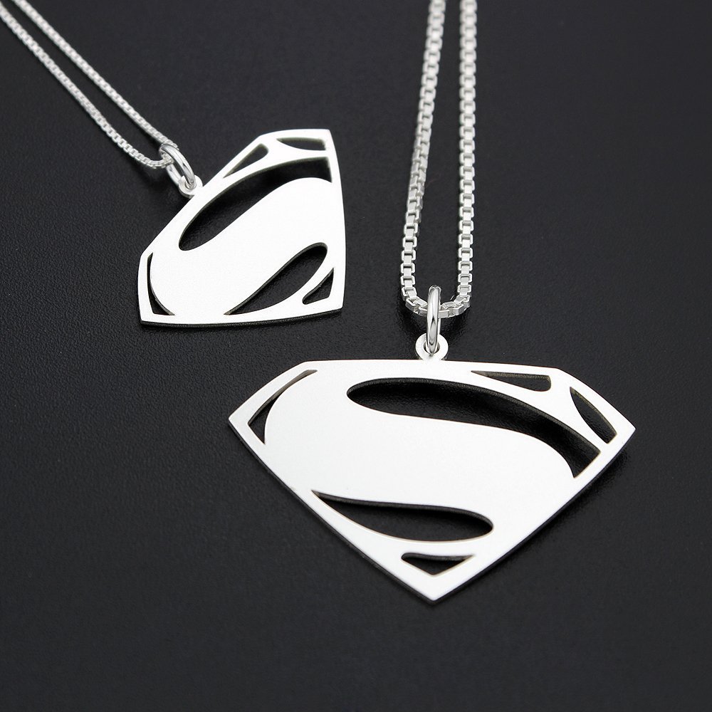 superman necklace sterling silver
