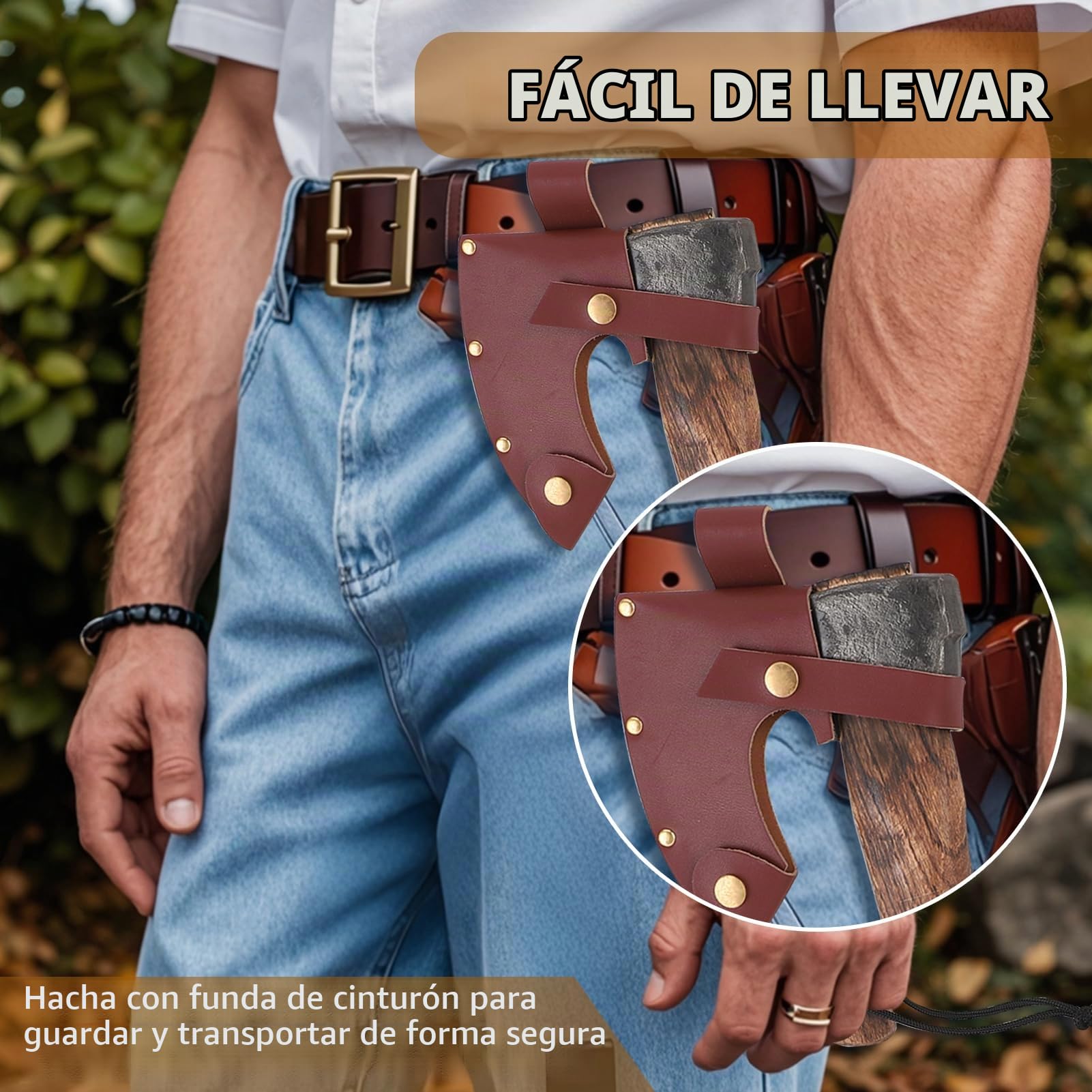 Hacha vikinga, hecha a mano, caza, hacha de camping, hacha outdoor, hacha nórdica de supervivencia para camping, hacha bushcraft para aventuras outdoor Acero al carbono 1095, mango de palisandro, idea