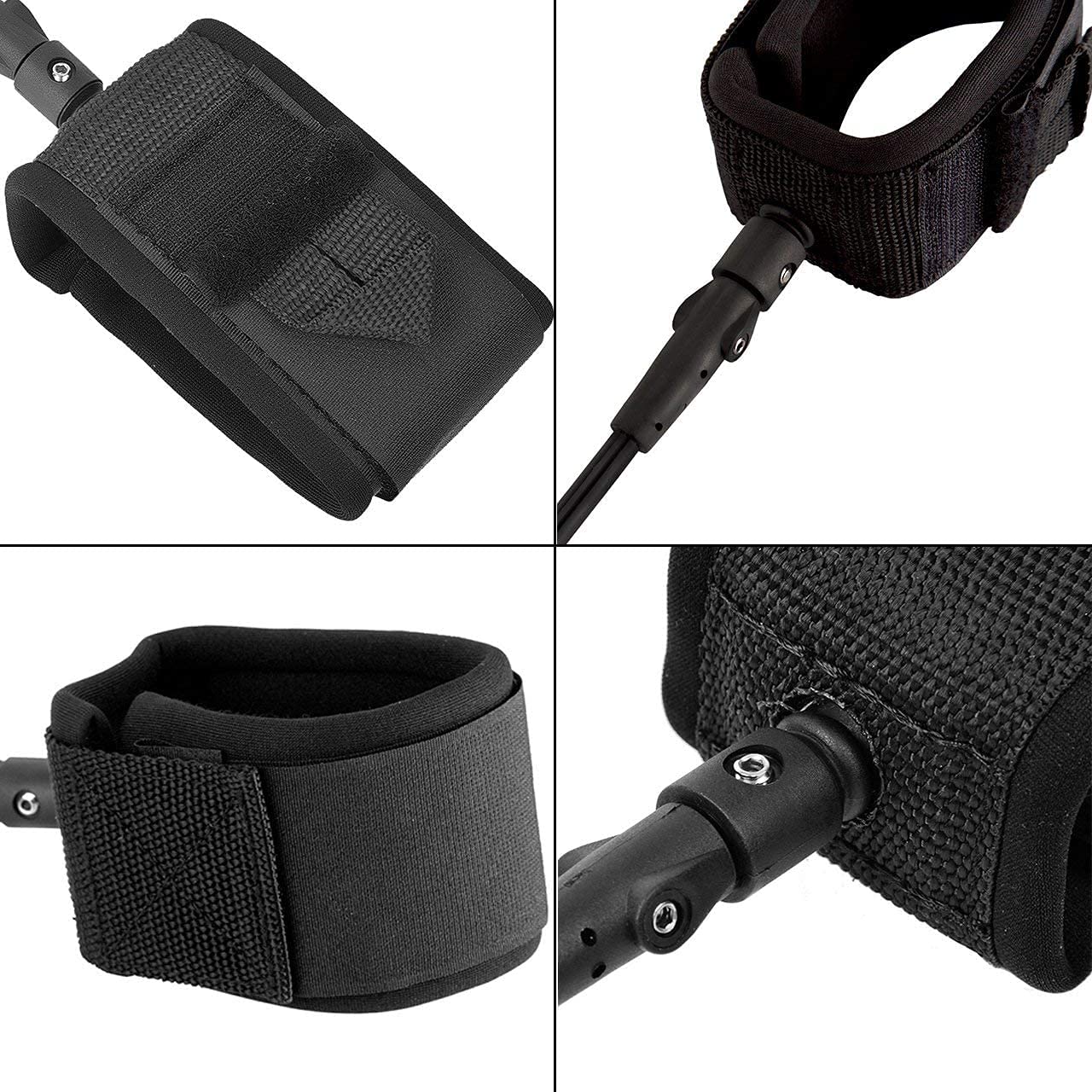 Eyourlife Leash Da Surf - Guinzaglio A Spirale Per SUP E Bodyboard Con Doppio Girevole In Acciaio Inox - Nero - Foto 5
