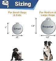 Vista 7 de GoTags Stainless Steel Pet ID Tags, Personalized Dog Tags and Cat Tags, up to 8 Lines of Custom Text, Engraved on Both Sides, in Bone, Round, Heart