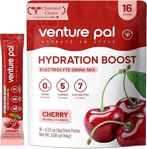 Miniatura 10 de Venture Pal Paquetes de electrolitos en polvo sin azúcar, mezcla de bebida líquida diaria IV para hidratación rápida y recuperación de fiestas, 5