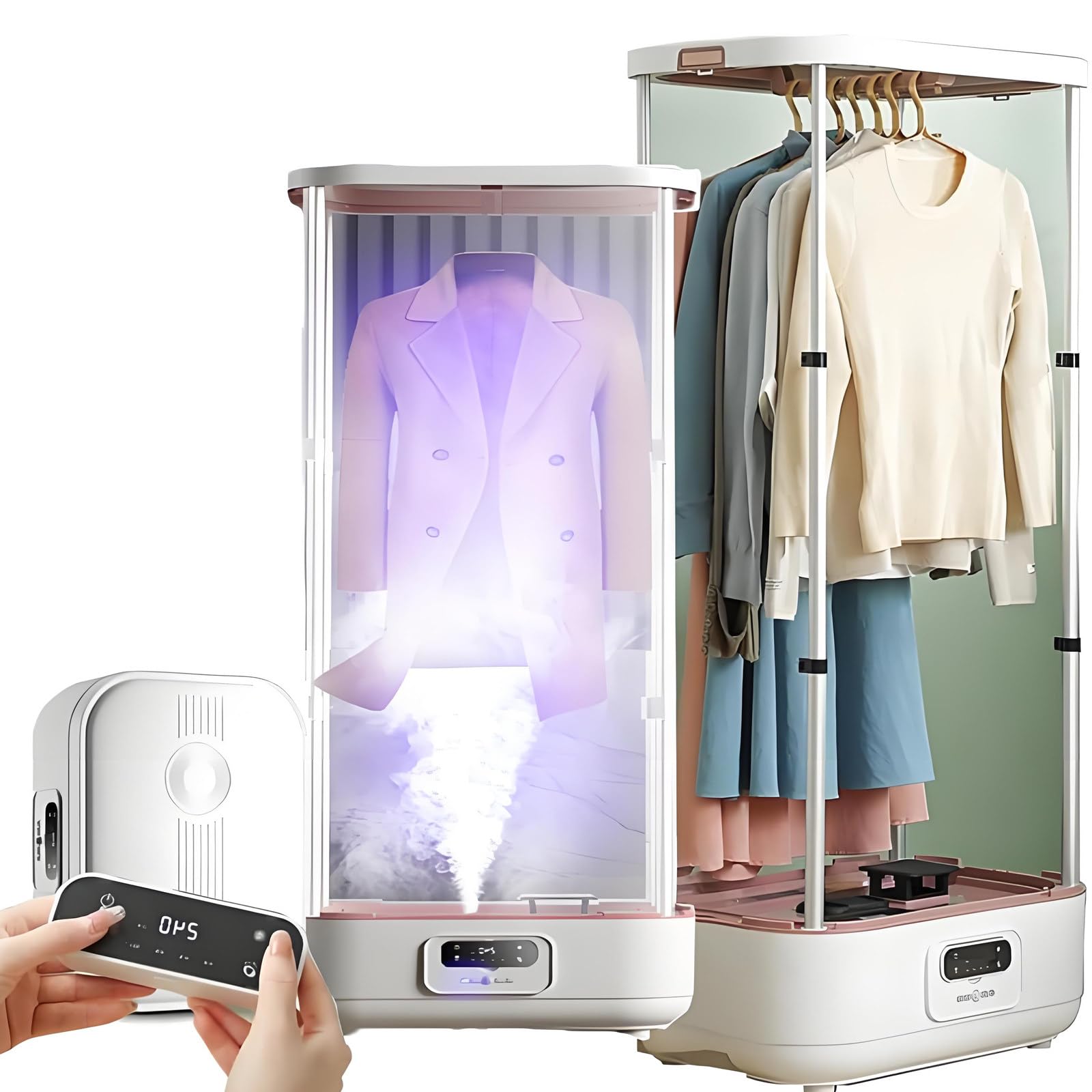 Garment Steamer - Collapsible Automatic Wireless Vertical Steam Iron for Clothes &amp; Fabric, One-Key Care, Odor Elimination &amp; Quick Drying