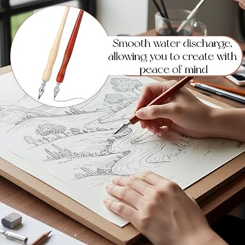 12PCS Comic Dip Pen Set,Drawing Pen Set with 2 Wooden Pen&10 Nibs,Ink Pens for Drawing,Calligraphy Dip Pens for Drawing,Sketch Pens for Artists,Beginners Calligraphy Set,Comic Inking Pens,Durable