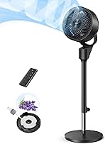 Dreo Fan for Bedroom, 80° Oscillating Standing Fan, 25dB Quiet, 80ft Pedestal Fans for Home Office, 90° Manual Vertical, 3 Speeds, Remote, 34-41