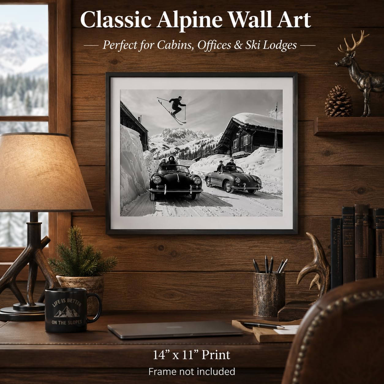 Amazon.com: Vintage Ski Jump Black & White Photography: 11x14